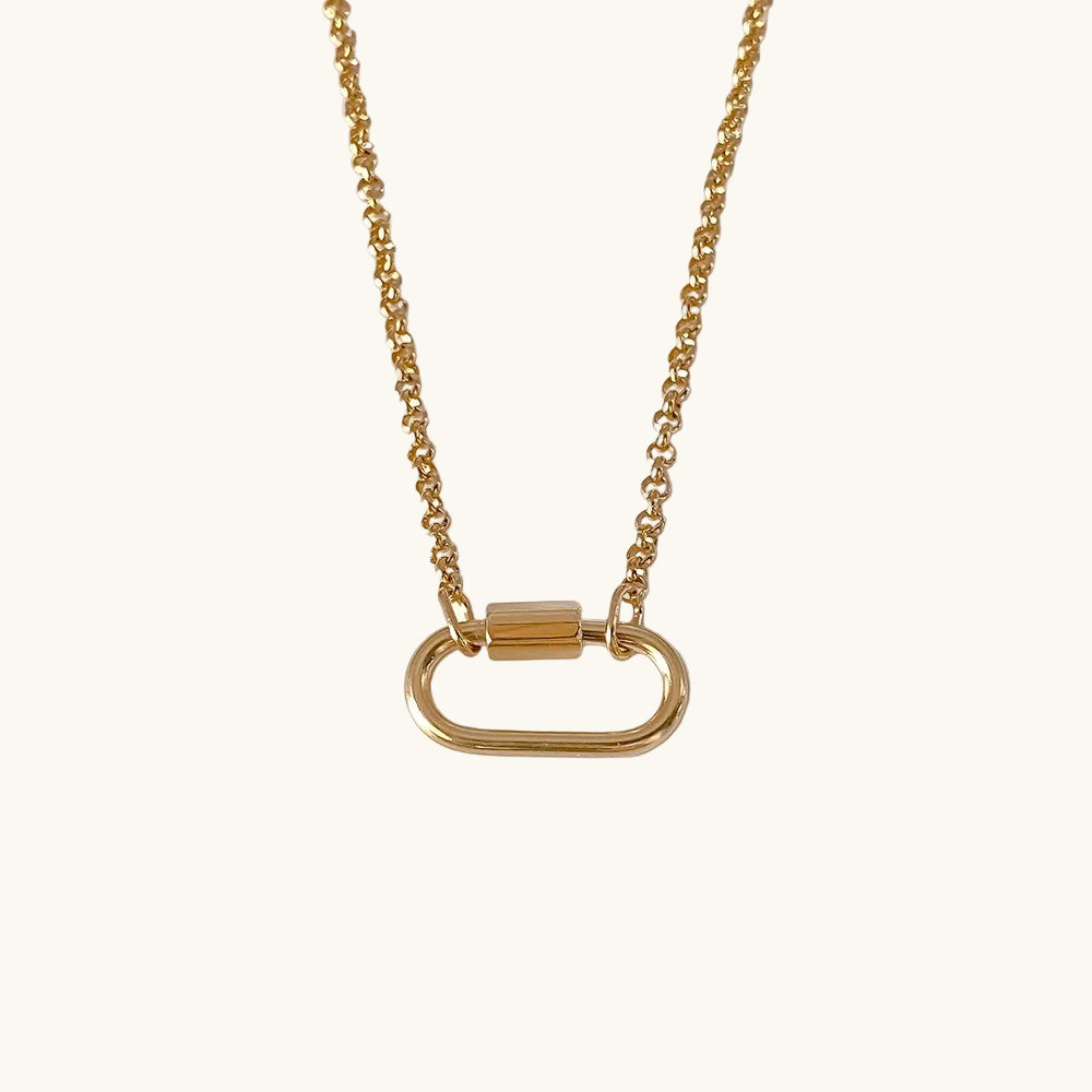 Gold / Essence Karabiner Kette / 20x10 mm – Fascina