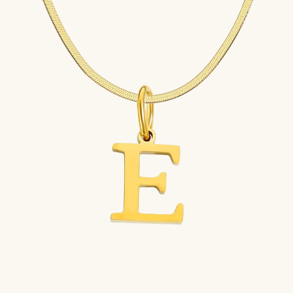 Initial Flat Snake Kette Buchstabe E - Fascina