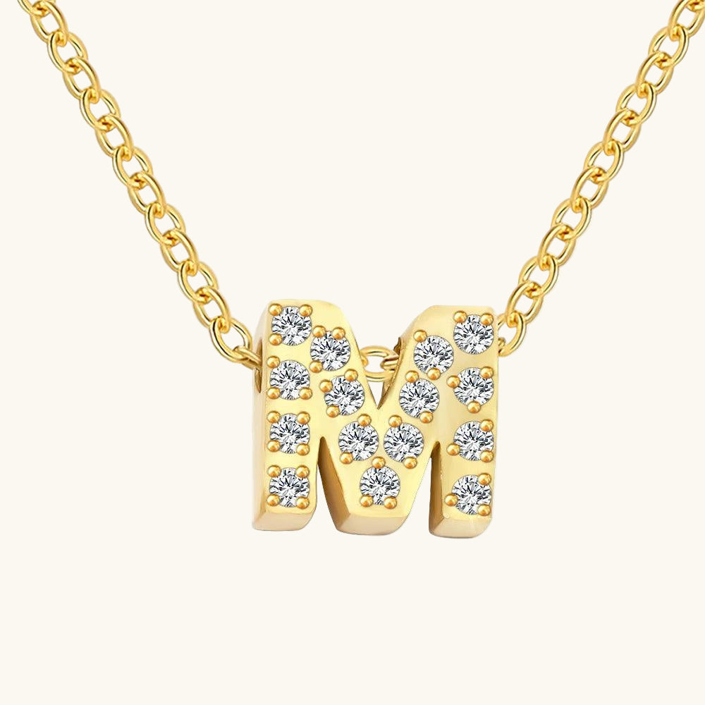 Initial Zirkonia Kette Buchstabe M - Fascina