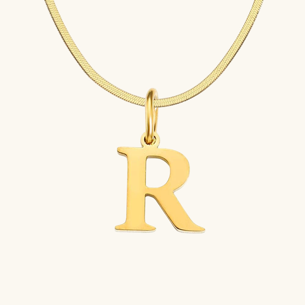 Initial Flat Snake Kette Buchstabe R - Fascina