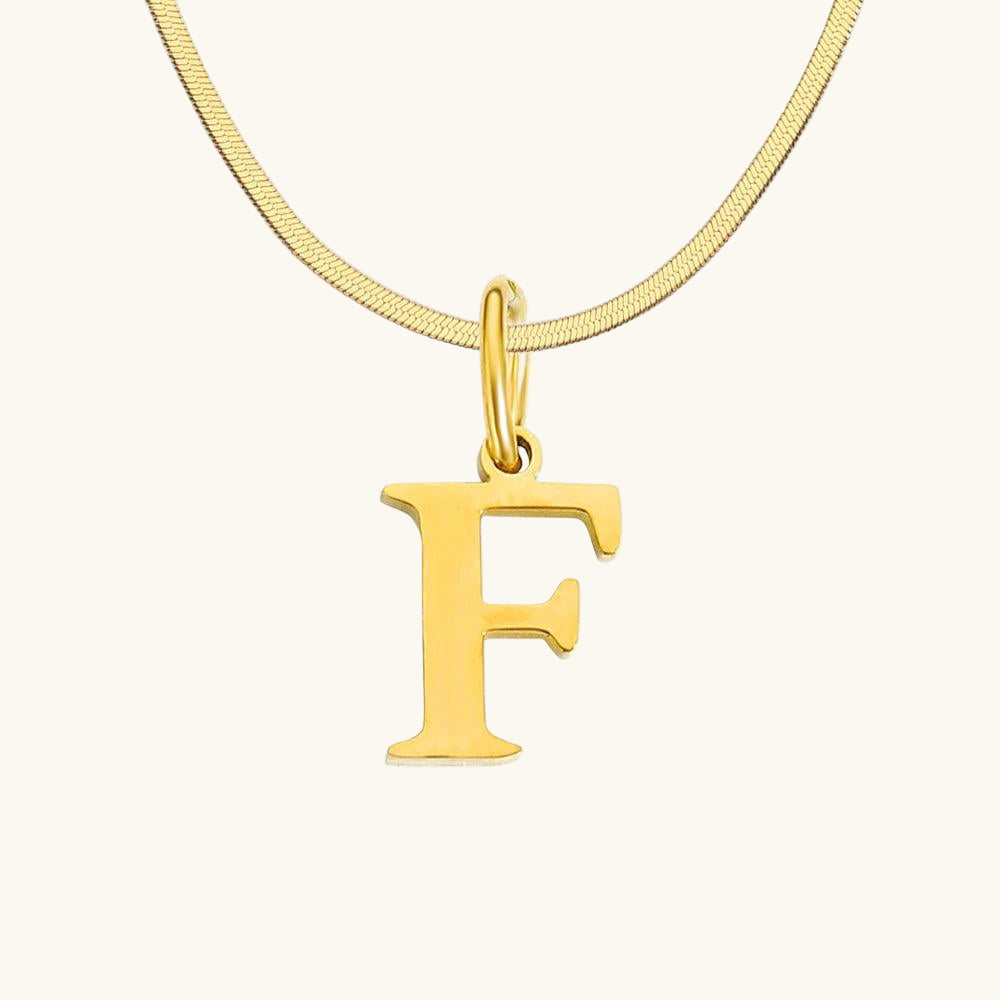 Initial Flat Snake Kette Buchstabe F - Fascina