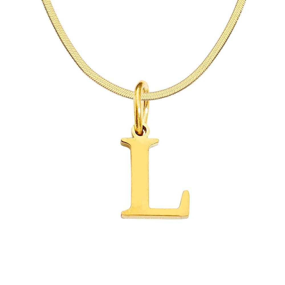 Initial Flat Snake Kette - Fascina