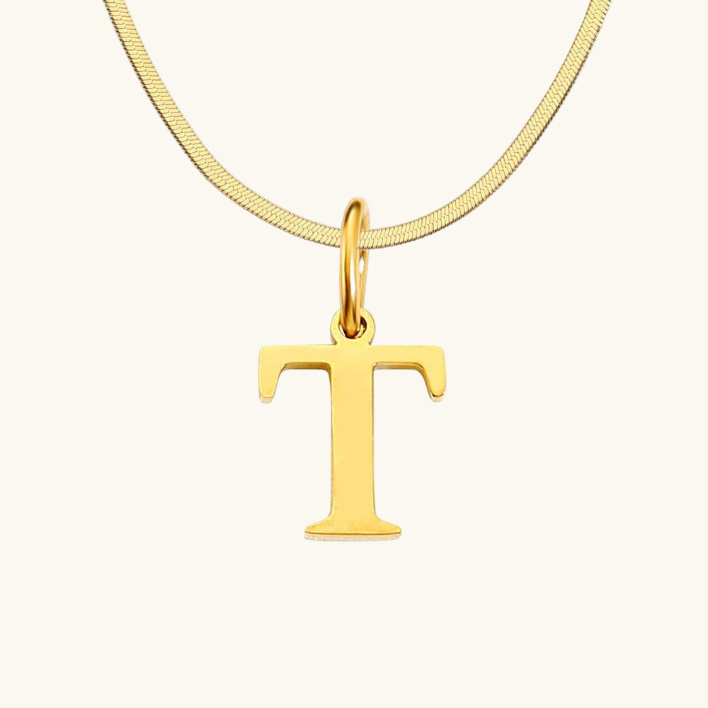 Initial Flat Snake Kette Buchstabe T - Fascina