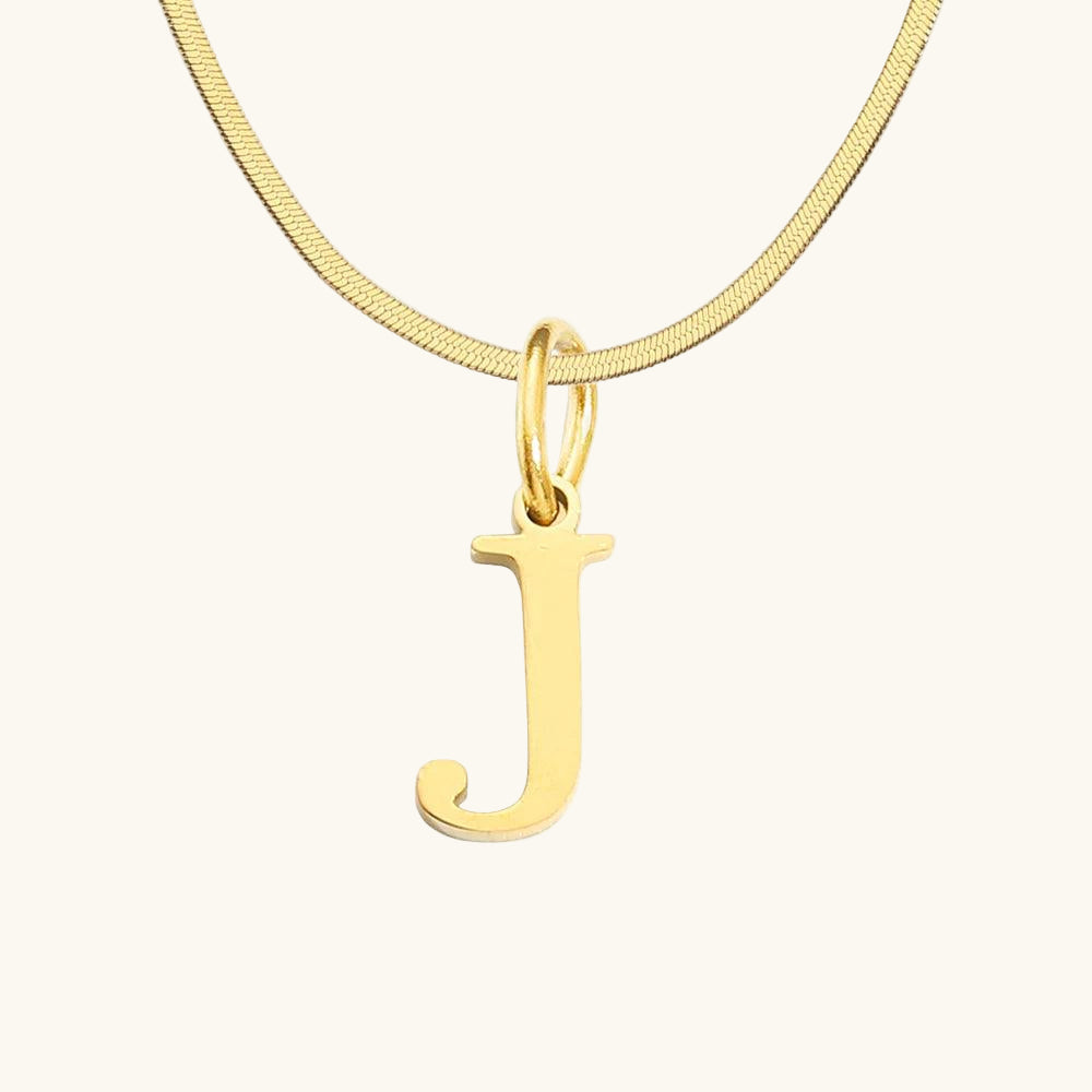 Initial Flat Snake Kette Buchstabe J - Fascina