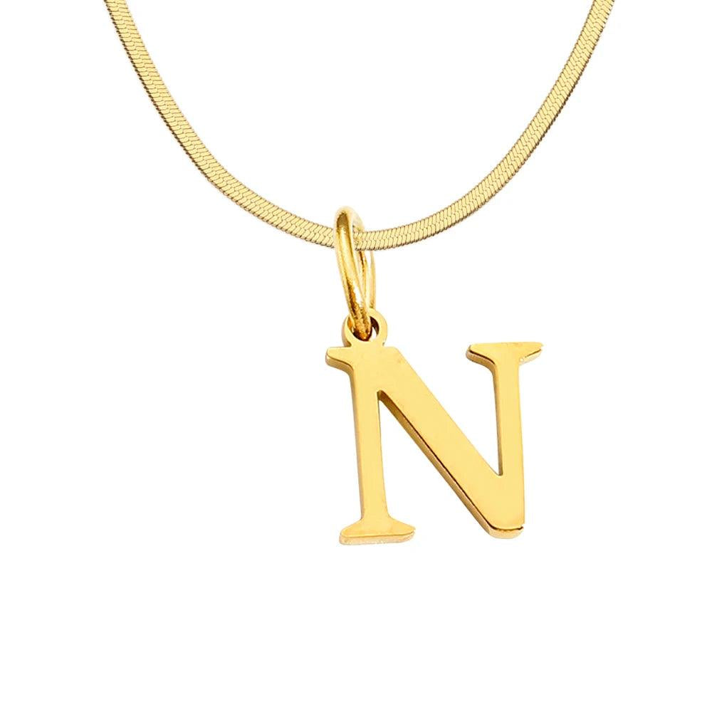 Initial Flat Snake Kette - Fascina