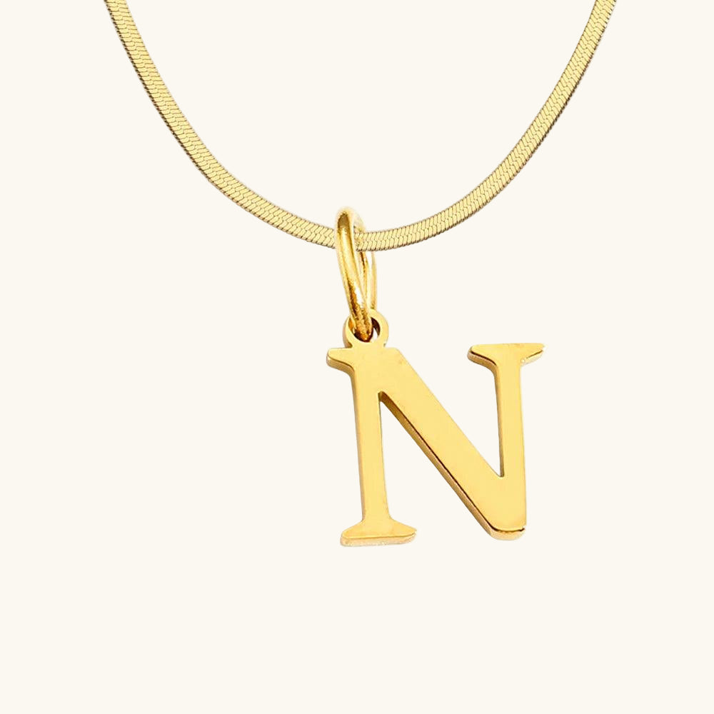 Initial Flat Snake Kette Buchstabe N - Fascina