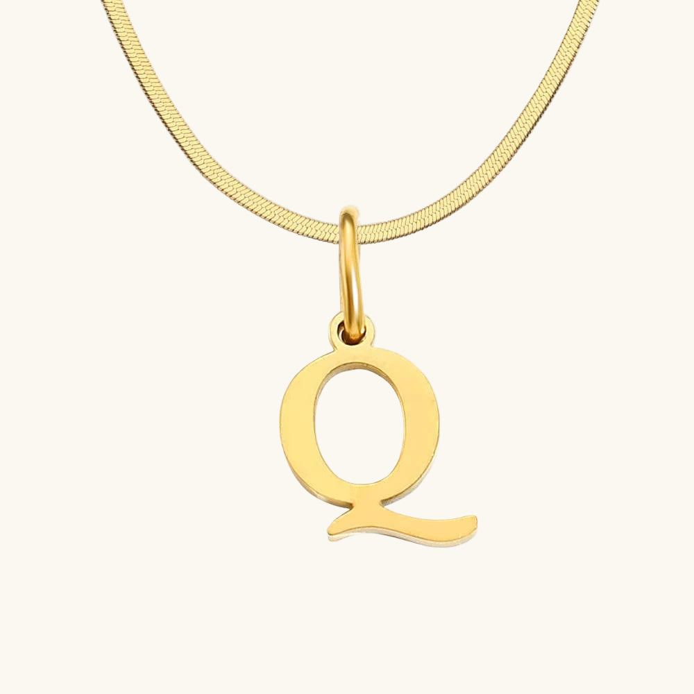 Initial Flat Snake Kette Buchstabe Q - Fascina