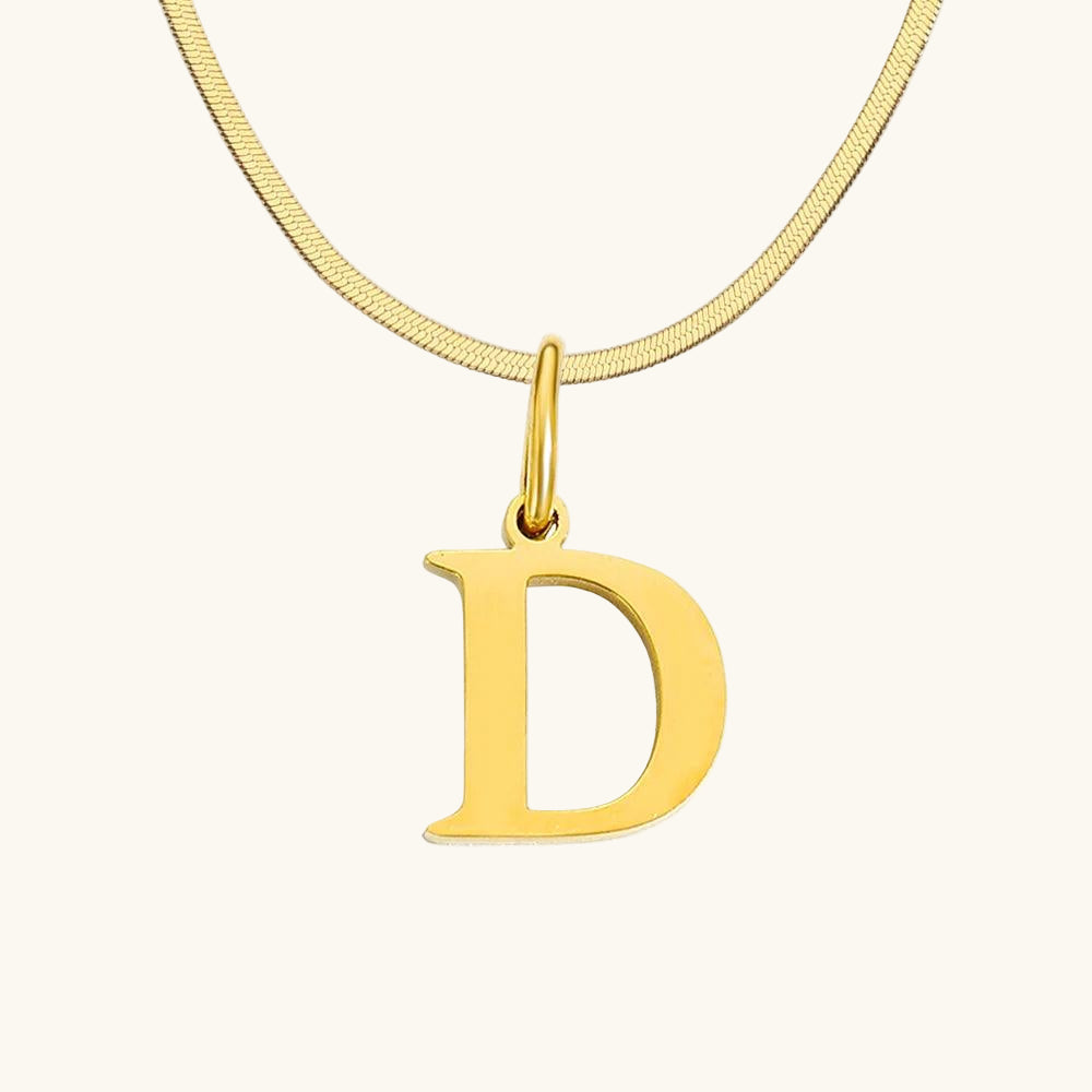 Initial Flat Snake Kette Buchstabe D - Fascina