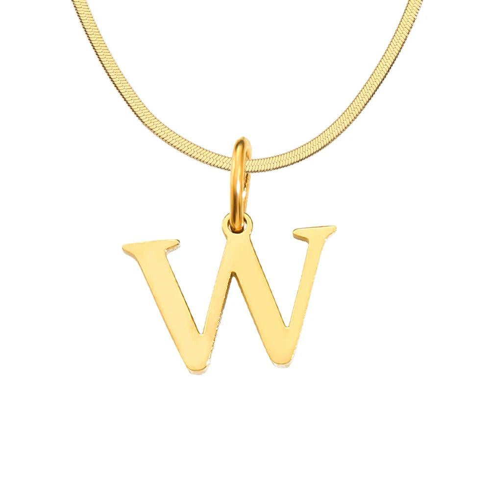 Initial Flat Snake Kette - Fascina