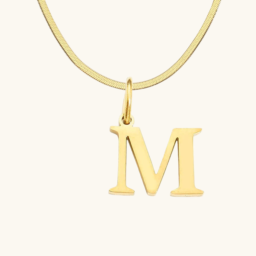 Initial Flat Snake Kette Buchstabe M - Fascina
