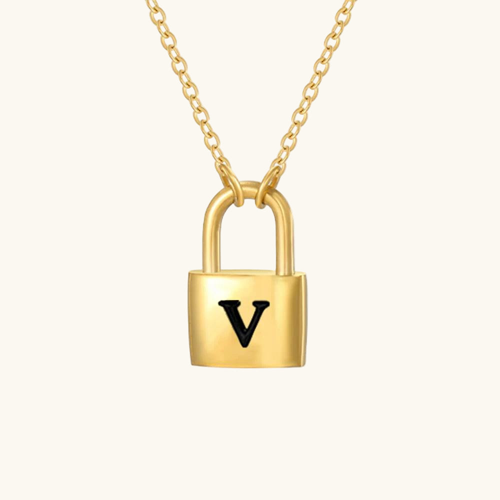 Initial Lock Kette Buchstabe V - Fascina