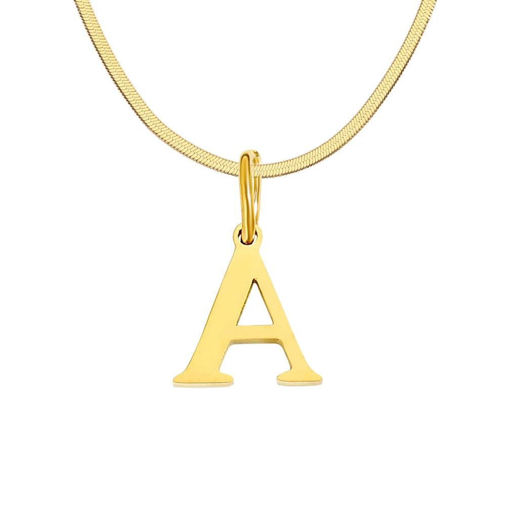 Initial Flat Snake Kette - Fascina