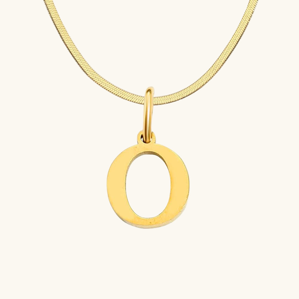 Initial Flat Snake Kette Buchstabe O - Fascina