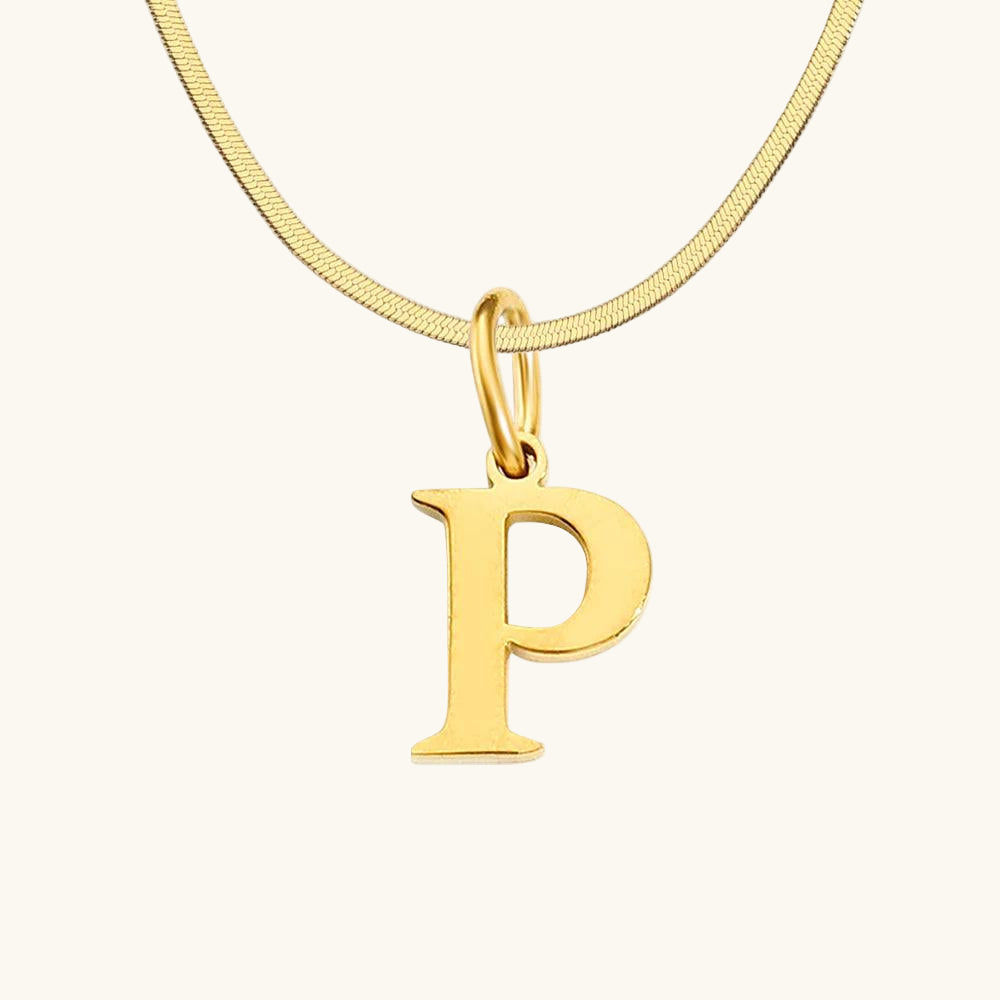 Initial Flat Snake Kette Buchstabe P - Fascina