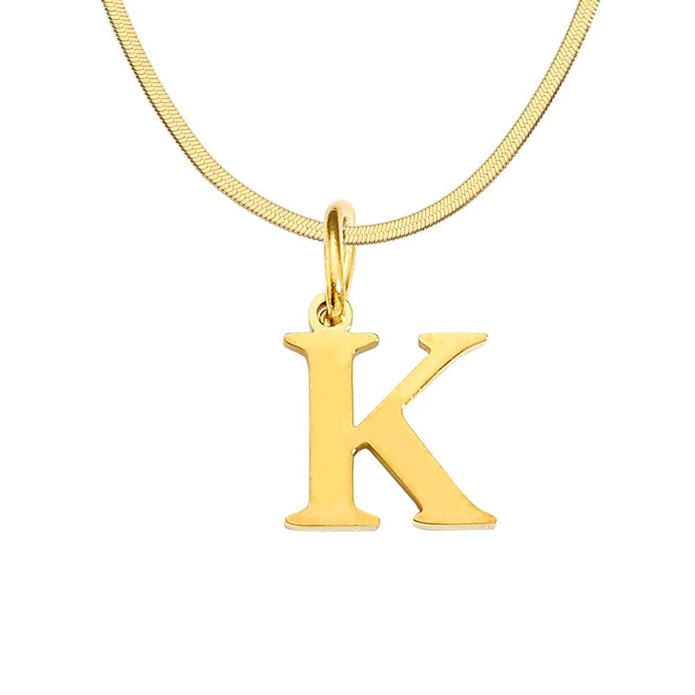 Initial Flat Snake Kette - Fascina