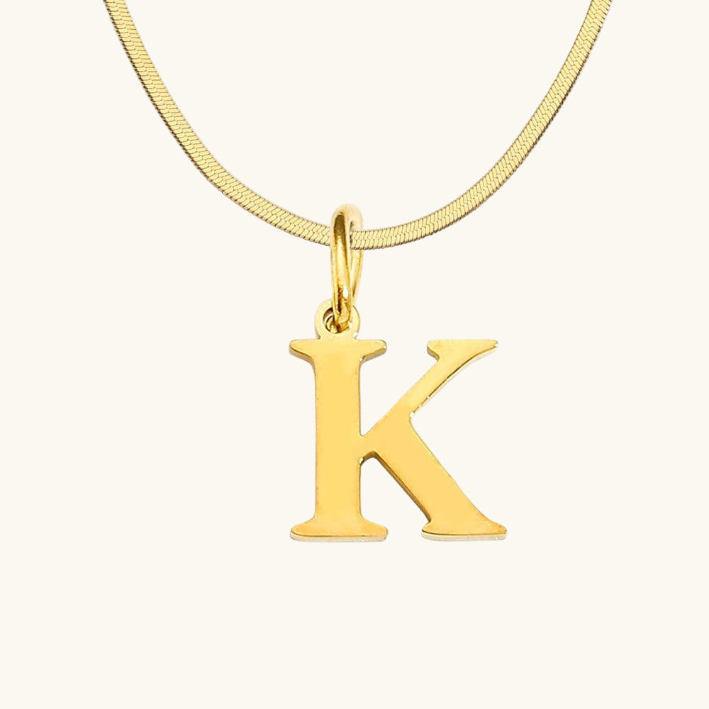 Initial Flat Snake Kette Buchstabe K - Fascina