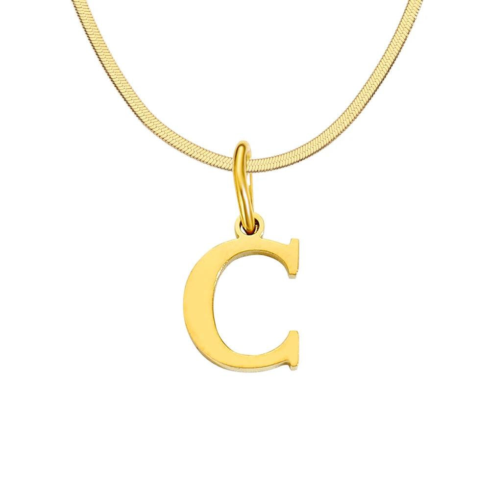Initial Flat Snake Kette - Fascina
