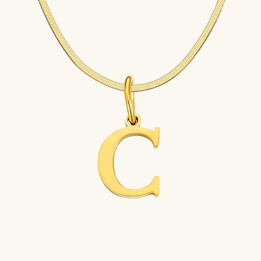 Initial Flat Snake Kette Buchstabe C - Fascina