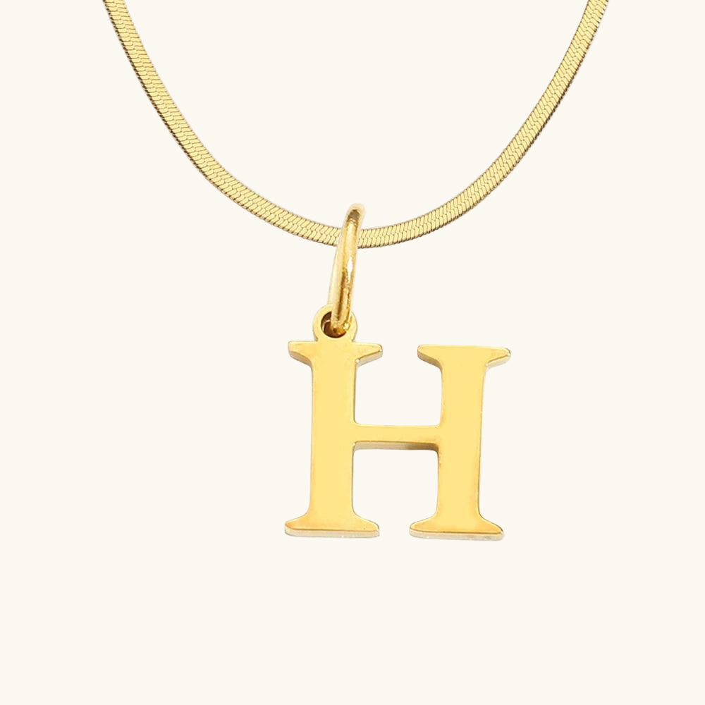 Initial Flat Snake Kette Buchstabe H - Fascina