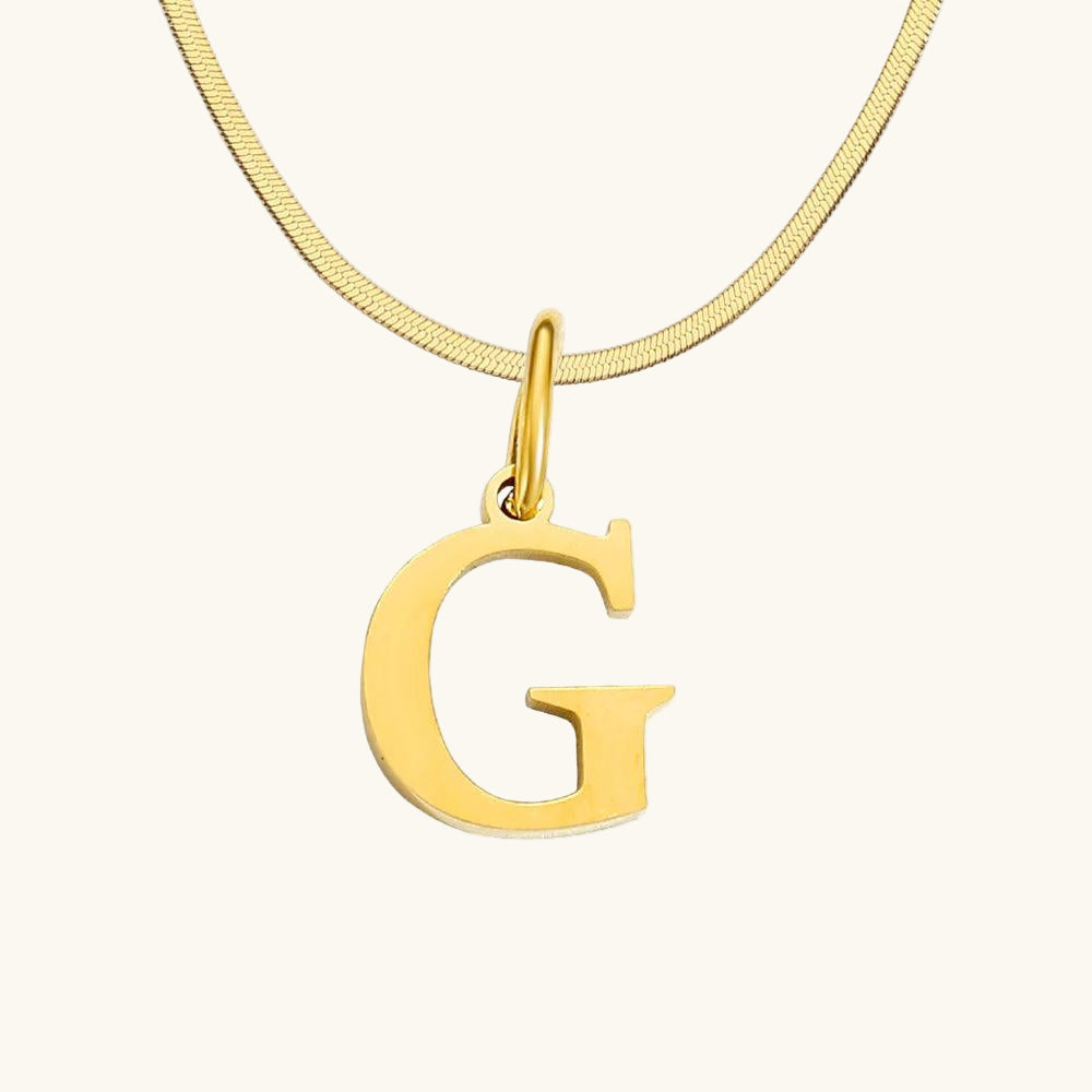 Initial Flat Snake Kette Buchstabe G - Fascina
