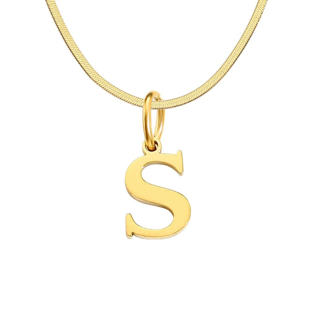 Initial Flat Snake Kette - Fascina