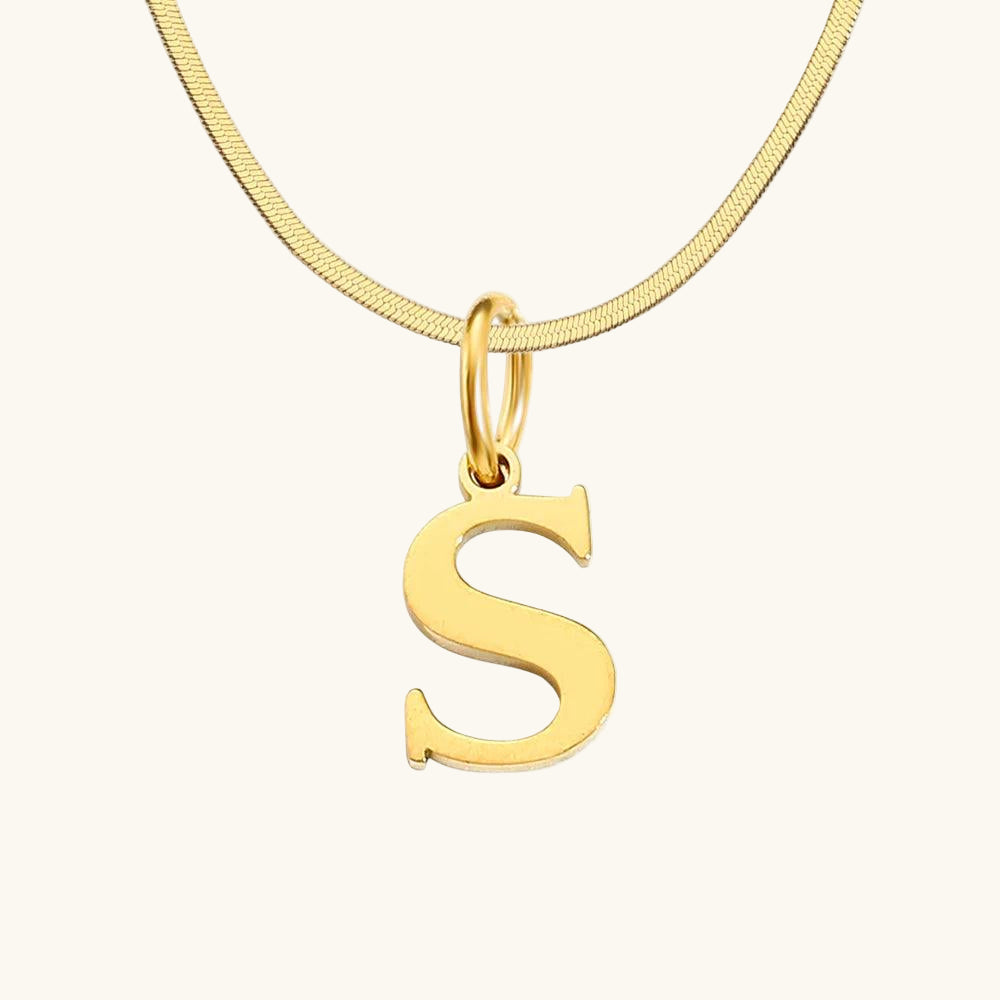 Initial Flat Snake Kette Buchstabe S - Fascina