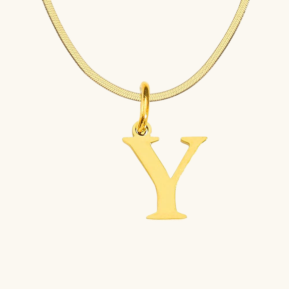 Initial Flat Snake Kette Buchstabe Y - Fascina