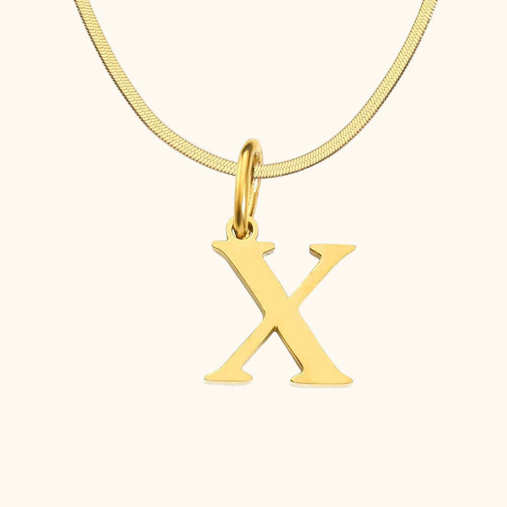 Initial Flat Snake Kette Buchstabe X - Fascina