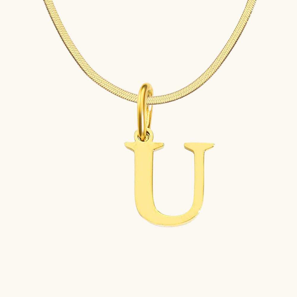 Initial Flat Snake Kette Buchstabe U - Fascina