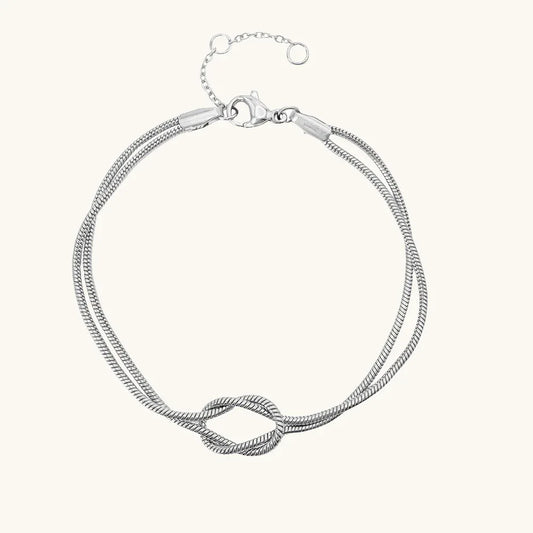 Knotted Snake Armband Silber - Fascina