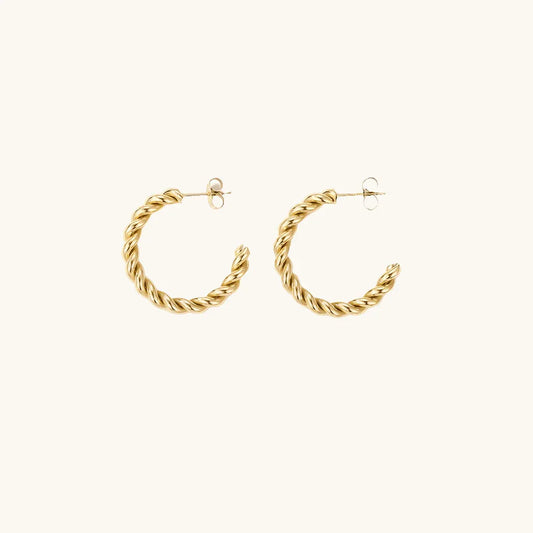 Twist Round Ohrringe Mittel Gold - Fascina
