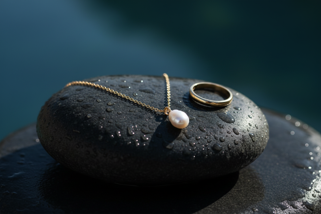 Wasserfester Schmuck – editoriales Hero-Bild für den Fascina Blog