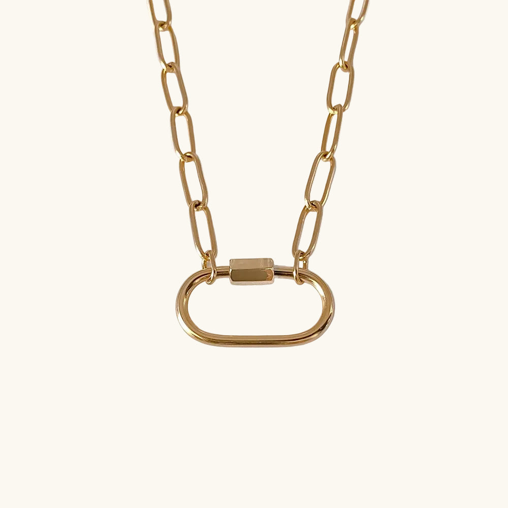 Gold / Big Link Karabiner Kette / 25x13 mm – Fascina