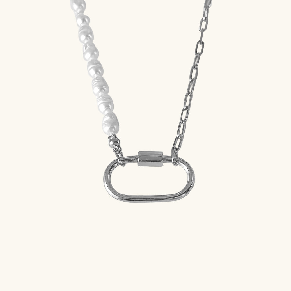 Silber / Süßwasser Link Karabiner Kette / 25x13 mm – Fascina