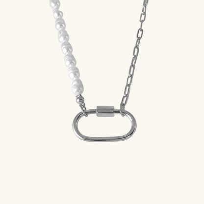 Silber / Süßwasser Link Karabiner Kette / 25x13 mm – Fascina