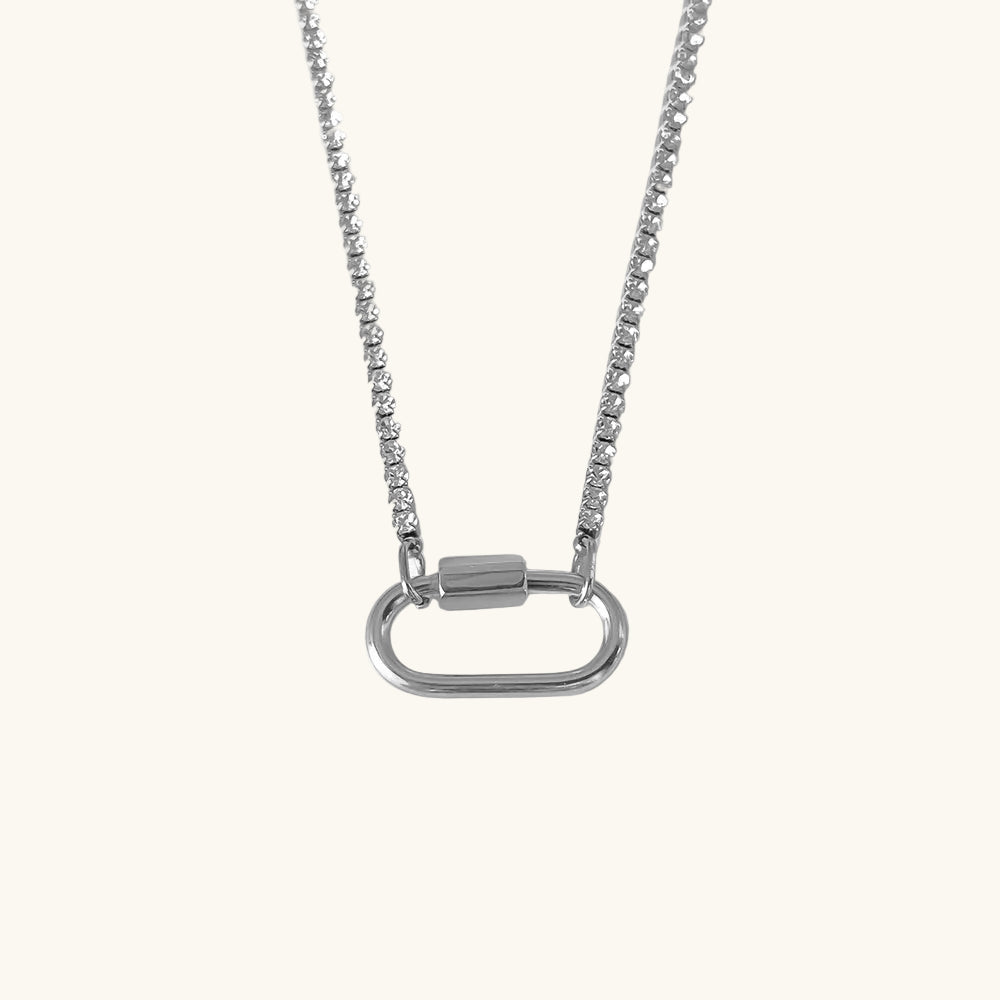 Silber / Crystal Karabiner Kette / 20x10 mm – Fascina