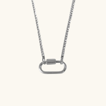 Silber / Crystal Karabiner Kette / 20x10 mm – Fascina