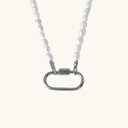 Silber / Süßwasser Karabiner Kette / 25x13 mm – Fascina