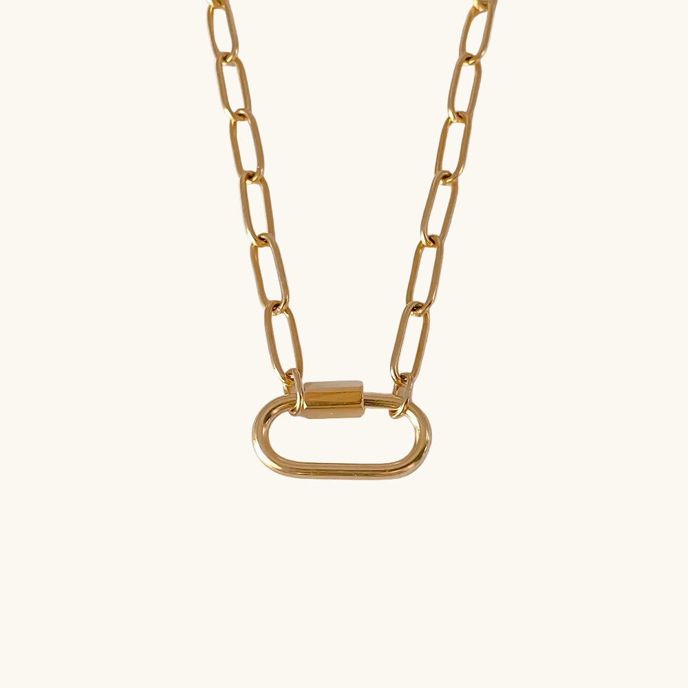 Gold / Big Link Karabiner Kette / 20x10 mm – Fascina