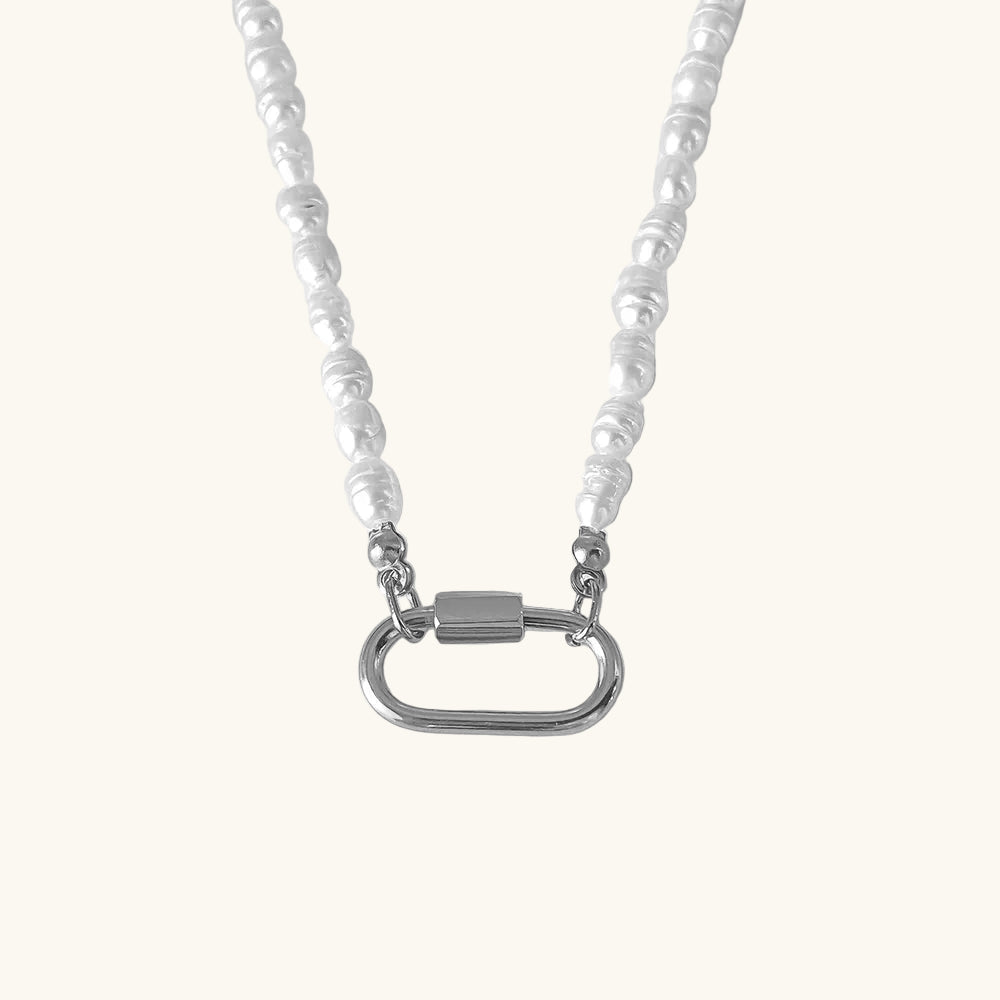 Silber / Süßwasser Karabiner Kette / 20x10 mm – Fascina