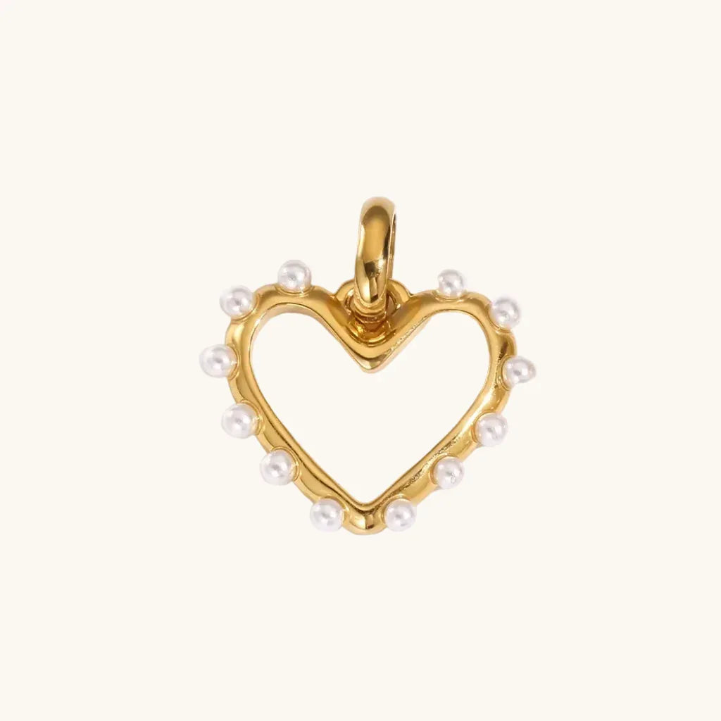 Herz Anhänger Perlen-Herz / Gold – Fascina