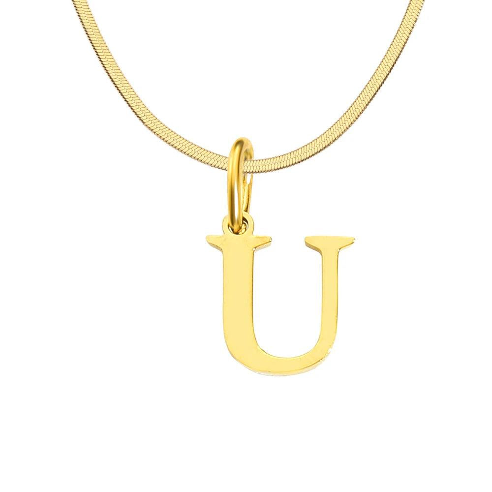 Initial Flat Snake Kette - Fascina