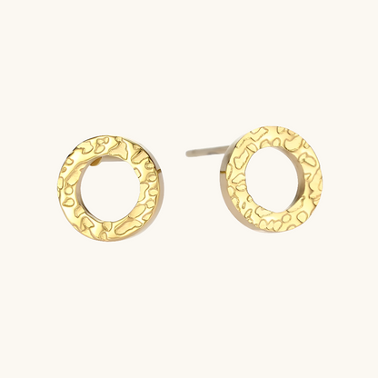 Structured Circle Stud Ohrringe - Fascina