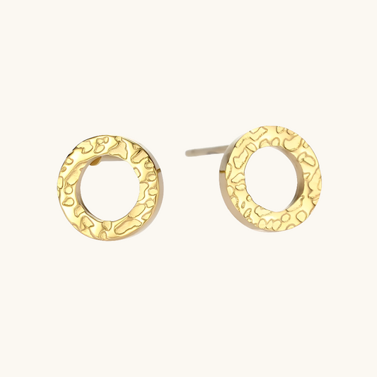 Structured Circle Stud Ohrringe - Fascina