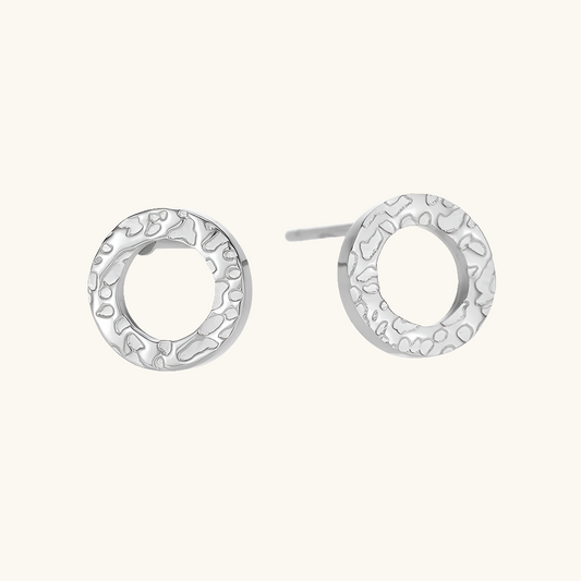 Structured Circle Stud Ohrringe - Fascina